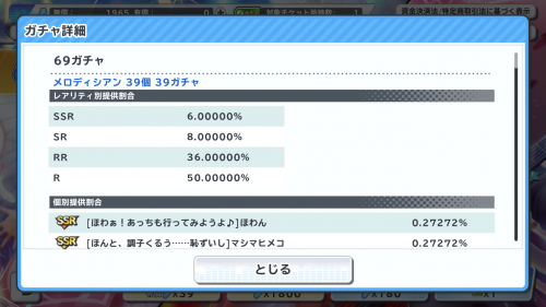 ショバフェス_排出確率