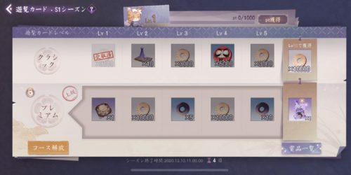百鬼異聞録の遊覧カード クラシックLv1