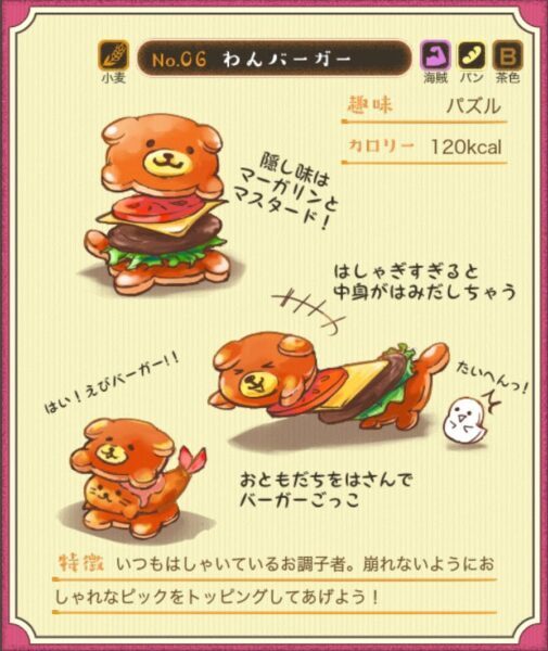 【もふもふ!お弁当パズル】わんバーガー