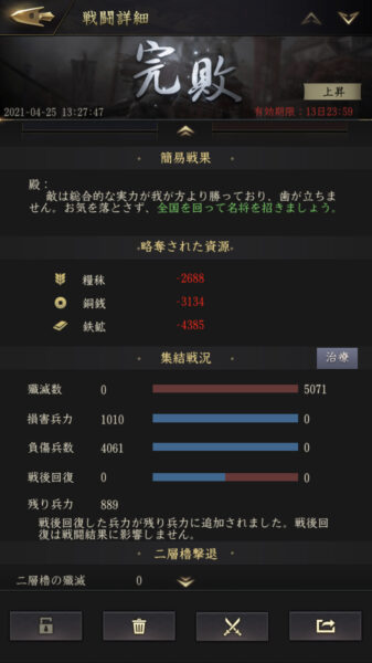 【獅子の如く】完全敗北